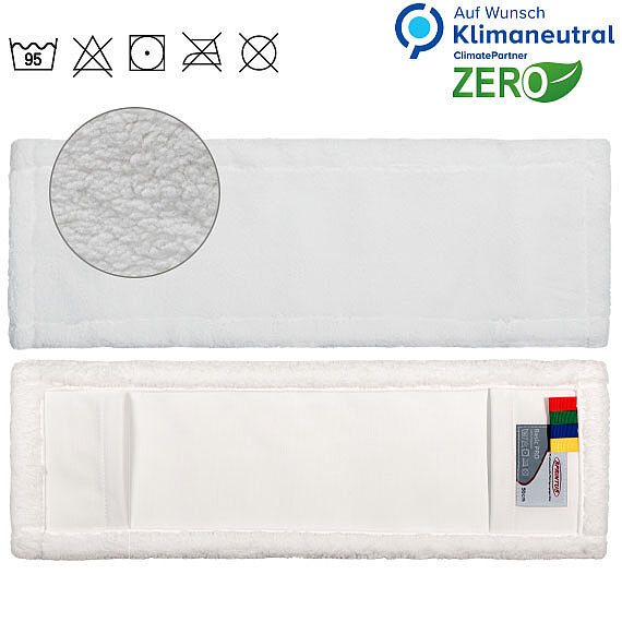 Wischmop aus Polyester Basic Pro Wischbezug weiß, 40cm