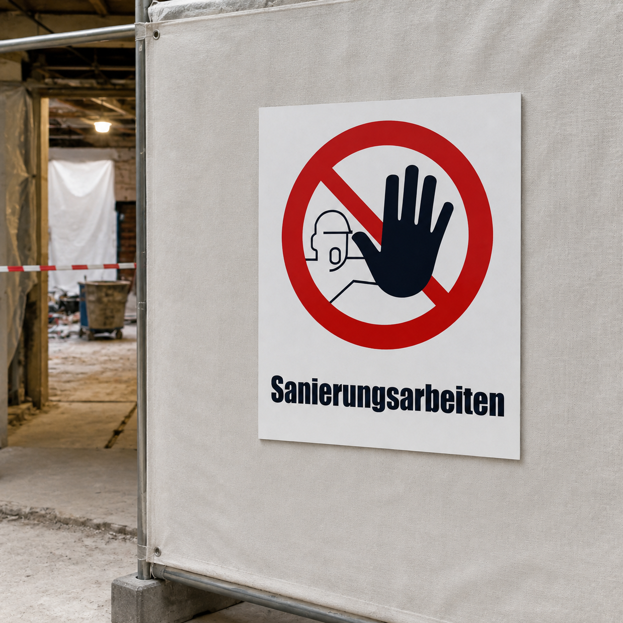 Warnschild "Sanierungsbereich" 50 x 42 cm