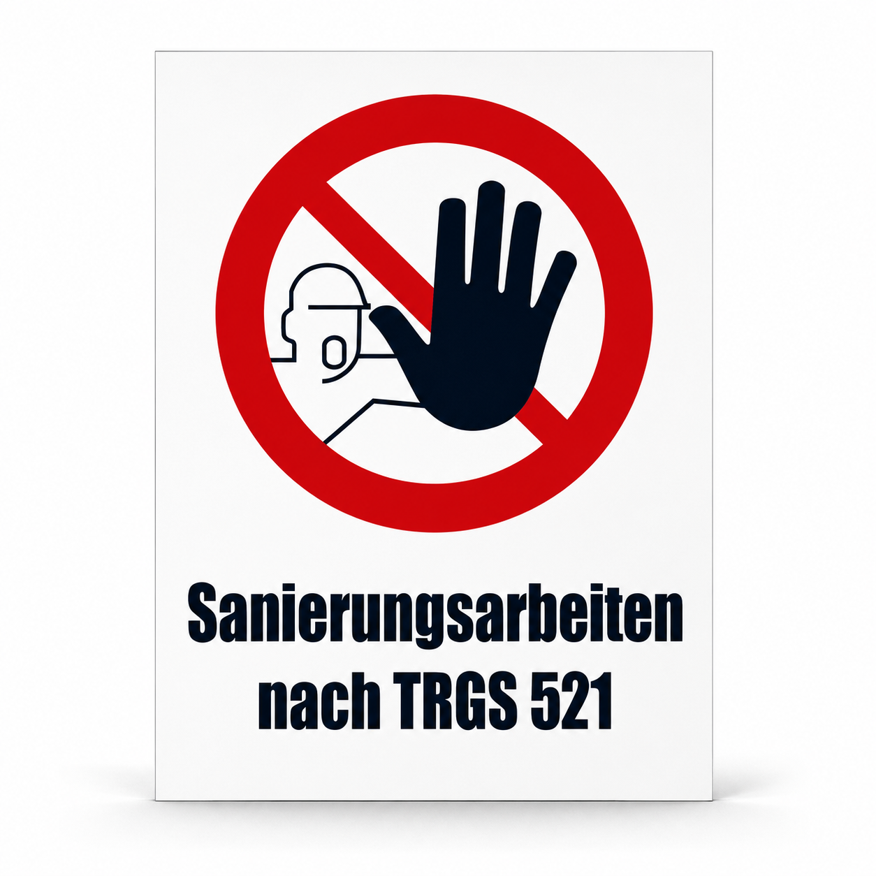Warnschild "Sanierungsarbeiten nach TRGS 521" 50x42 cm, Baustellenschild Kunststoff
