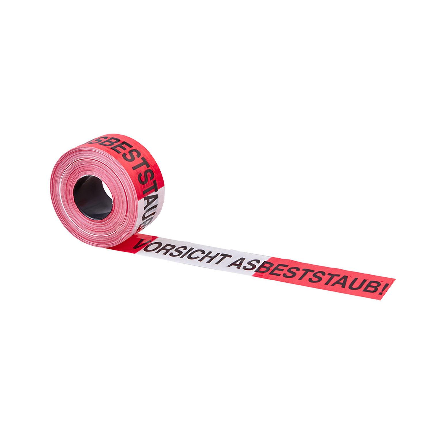 Absperrband Asbest 80mm / 500m Farbe rot/weiß