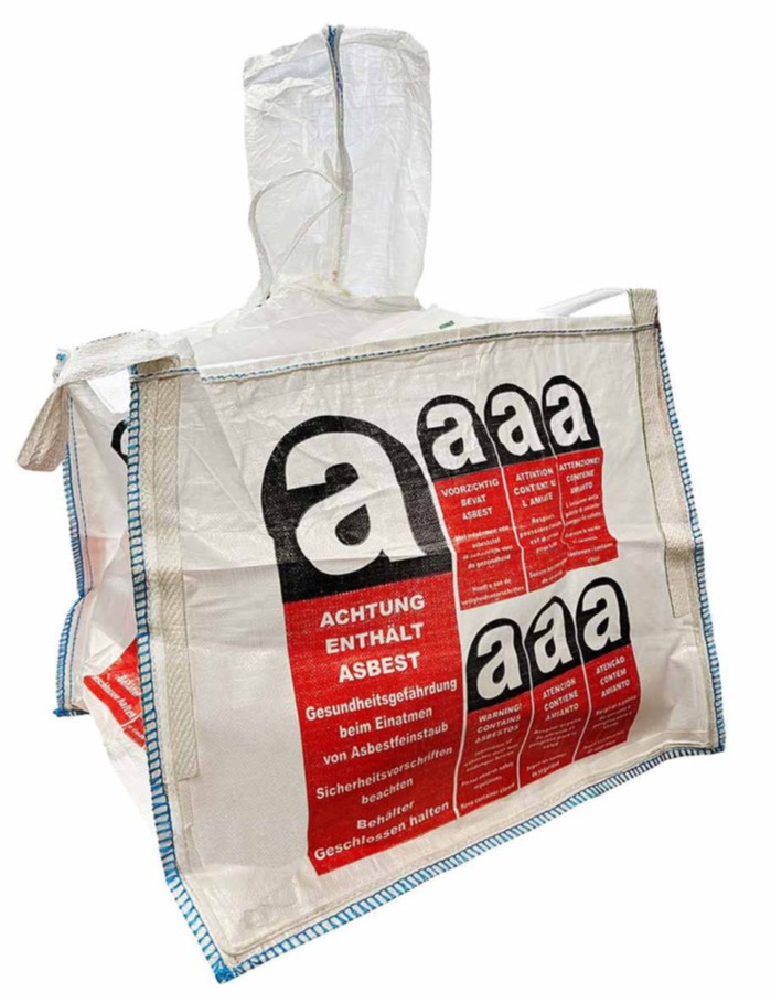 Big Bag 85x85x75 cm, beschichtet, für EasyBag Asbestaufdruck 4-seitig